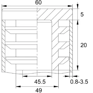 Заглушка квадратная для труб 60х60 мм, черная