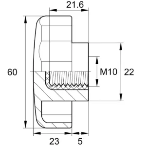 Барашек 60мм,М10, черный