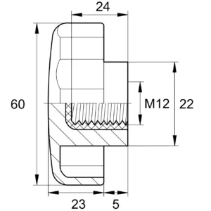 Барашек 60мм,М12, черный