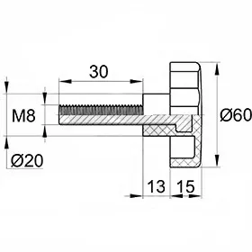 Фиксатор d60мм, М8х30, черный
