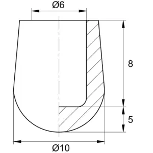 Заглушка пластиковая круглая d6 мм, наружная, черная