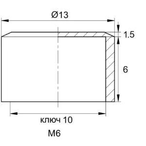 Колпачок на болт/гайку М6,черный, плоский, RAL 9017