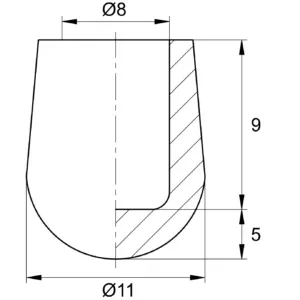 Заглушка пластиковая круглая Ø8 мм, наружная, черная