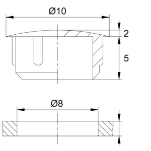 Заглушка под отверстие d8 черная