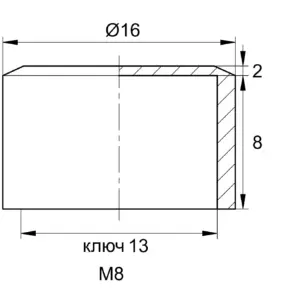 Колпачок на болт/гайку М8, черный, плоский, RAL 9017