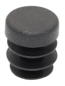 Заглушка круглая Ø16 мм, практичная с плоской шляпкой, черный