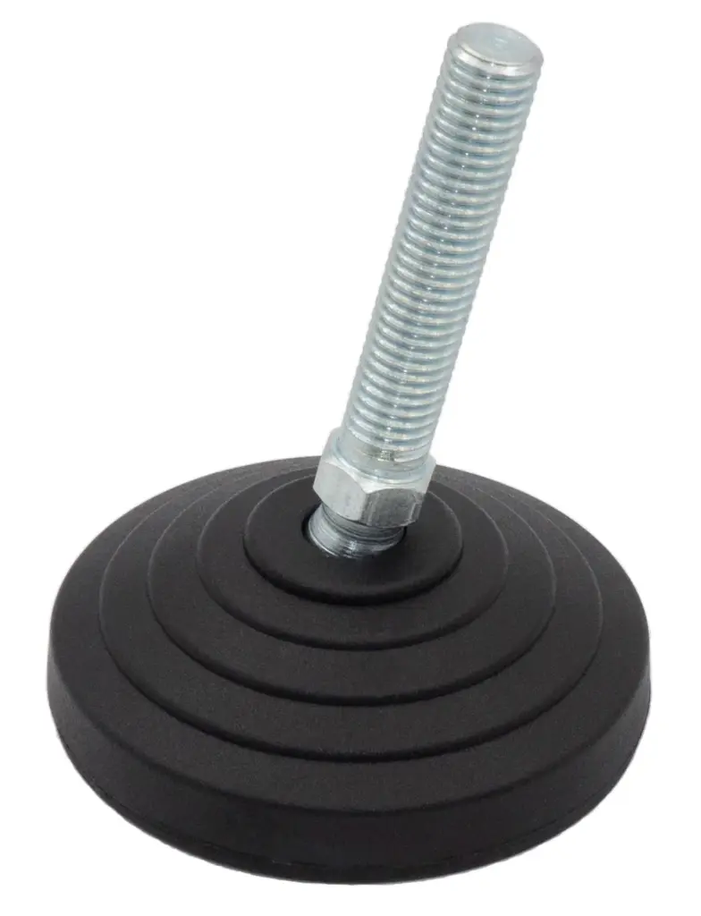Опора регулируемая шарнирная М12х80 D60 мм, противоскользящяя, черная
