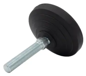 Опора регулируемая шарнирная М12х80 D60 мм, противоскользящяя, черная