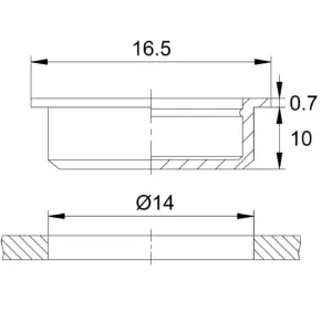 Пробка пласт. универс. под отвер.Ø14 мм, Серия ST, бесцветная