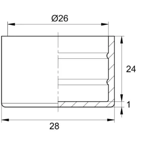 Заглушка пластиковая круглая Ø26 мм, наружная, бесцветная