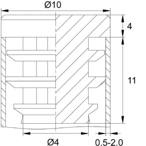 Заглушка пластиковая круглая Ø10, практичная, черный