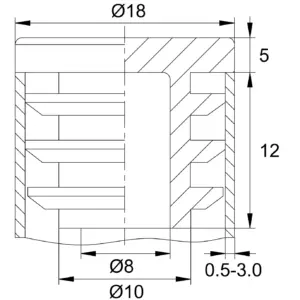 Заглушка пластиковая круглая Ø18, внутренняя, черная