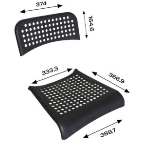 Комплект пластика спинка сиденья для стульев Adde черный RAL9005