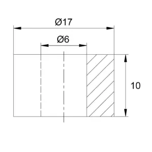 Шайба пласт./втулка с внешним d17мм/внутр. d6мм черная