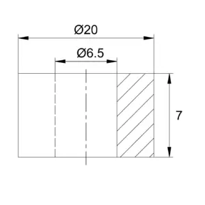 Шайба пласт./втулка с внешним d20мм/внутр. d6,5мм черная
