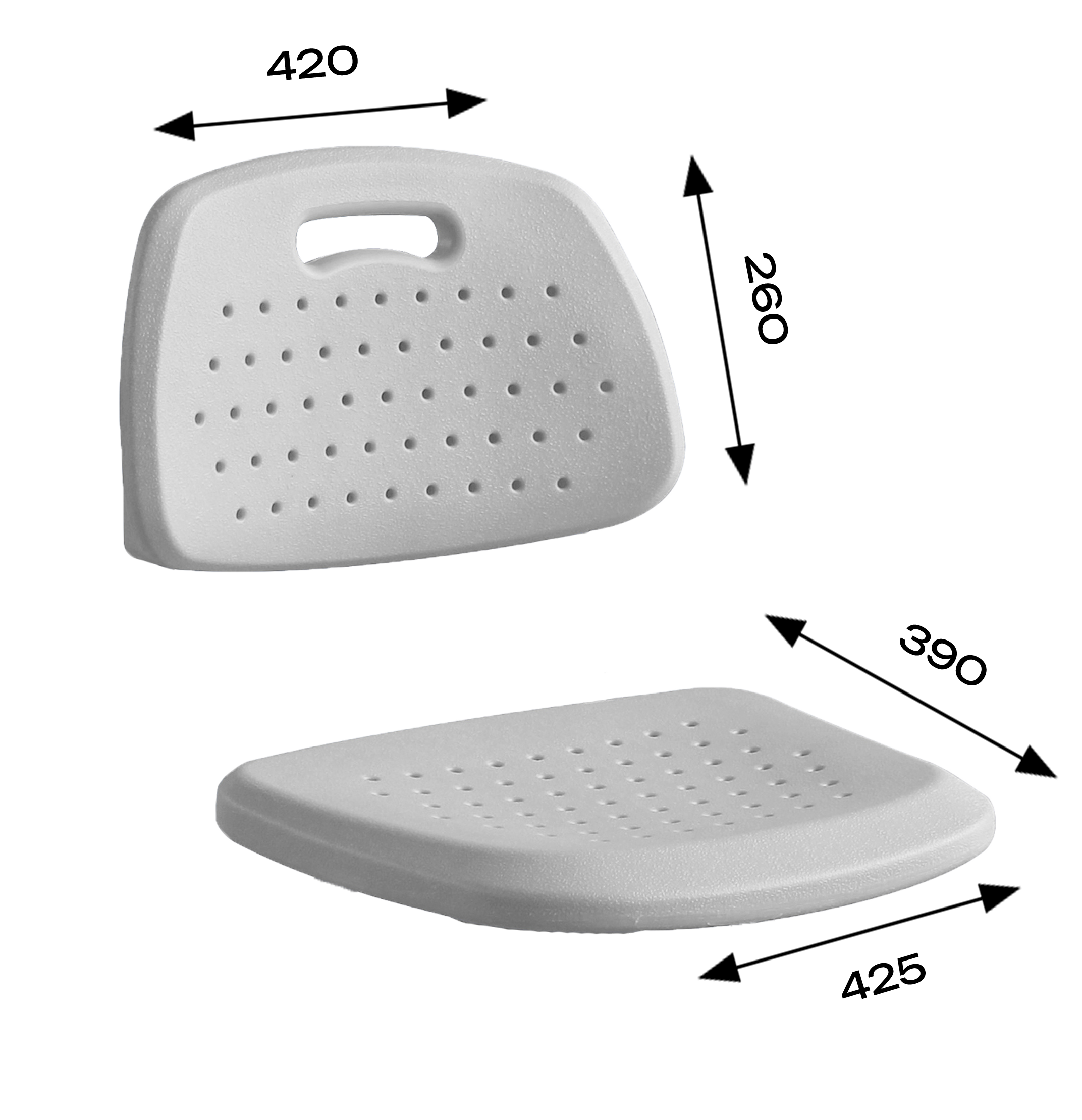 Комплект Ergonomic спинка, сиденье 390*425, цвет серый