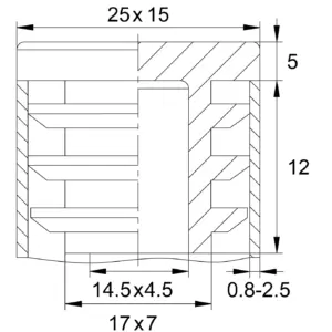 Заглушка прямоугольная 15х25/B, белая
