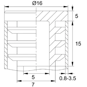 Заглушка круглая Ø16 мм, практичная с плоской шляпкой, белая