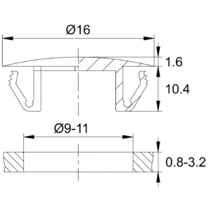 Заглушка d16мм ультратонкая, бежевая