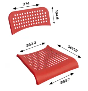 Комплект пластика спинка сиденья для стульев Adde серый RAL7040