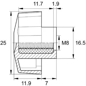 Барашек 25мм,М8 (комплект),черный