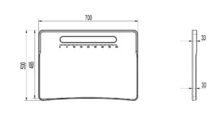 Столешница парты одноместная, эргоном, пенал, глуб. 500 шир. 700, белый RAL9003