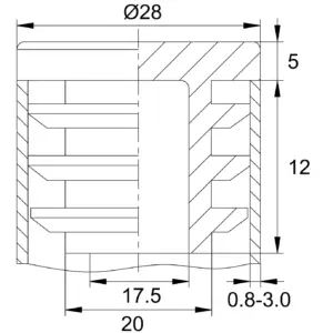 Заглушка для труб Ø28 мм, внутренняя, практичная, серая