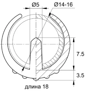 Опора пластиковая универсальная для трубы 14-16 мм, черный