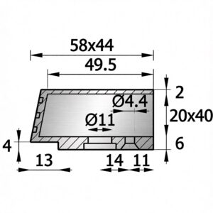Наконечник пластиковый для труб овального сечения 20х40 мм, черный