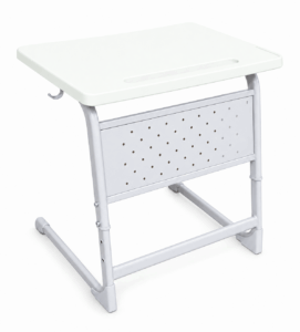 Столешница парты одноместная, эргоном, пенал, глуб. 500 шир. 700, белый RAL9003