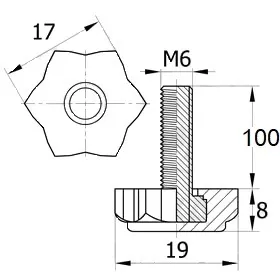 Опора резьбовая ОР 19- 6х100, черная
