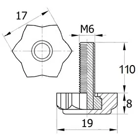 Опора резьбовая ОР 19- 6х110, черная