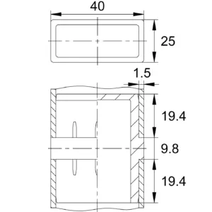 Соединитель 2-х труб сечением 25х40 мм