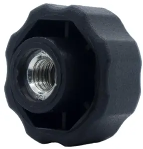 Барашек 25мм, М6 (комплект), с 2 гайками, черный