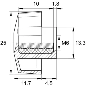 Барашек 25мм, М6 (комплект), с 2 гайками, черный