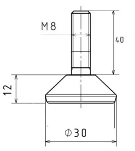 Опора резьбовая ОР30-8х40 декоративная, черная