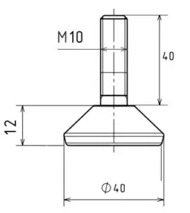 Опора резьбовая ОР40-10х40 декоративная, черная