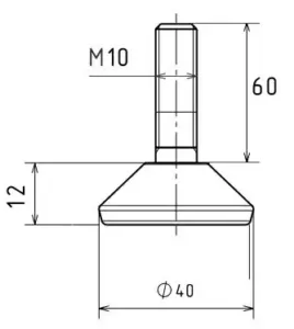 Опора резьбовая ОР40-10х60 декоративная, черная