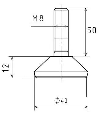 Опора резьбовая ОР40-8х50 декоративная, черная