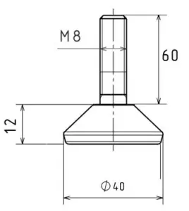Опора резьбовая ОР40-8х60 декоративная, черная