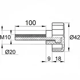 Фиксатор d42мм, М10х100, черный