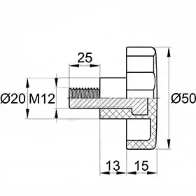 Фиксатор d50мм,М12х25,черный