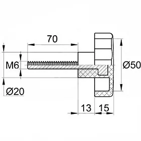 Фиксатор d50мм,М 6х70, черный