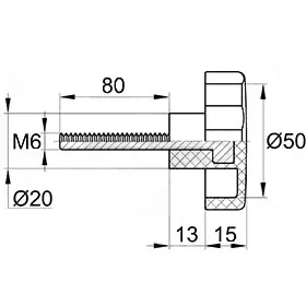 Фиксатор d50мм,М 6х80, черный