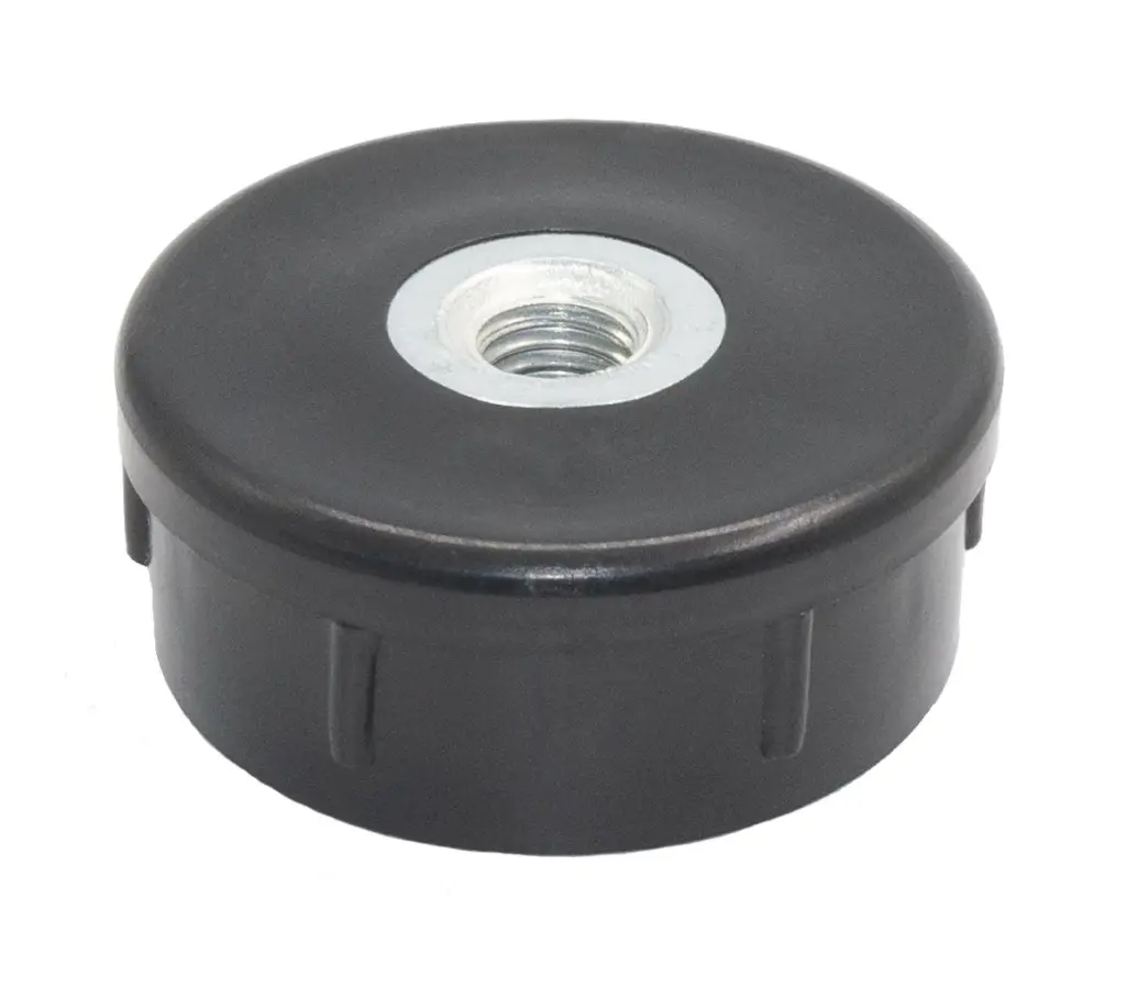 Заглушка для труб круглого сечения диаметром 50 мм с резьбой М10, черная