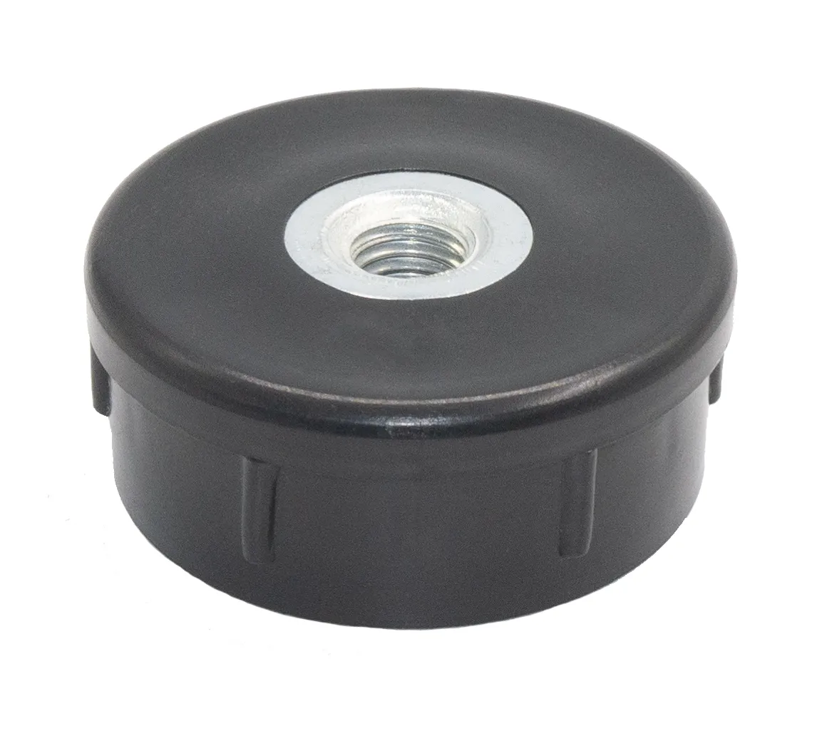 Заглушка для труб круглого сечения диаметром 50 мм с резьбой М10, черная