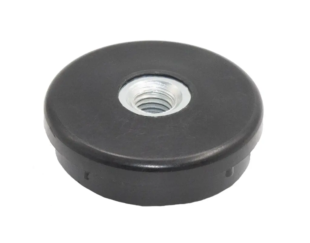 Заглушка для труб круглого сечения диаметром 50 мм с резьбой М10, укороченная, черная