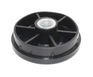 Заглушка для труб круглого сечения диаметром 50 мм с резьбой М10, укороченная, черная