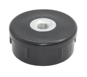 Заглушка для труб круглого сечения диаметром 50 мм с резьбой М8, черная