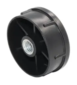 Заглушка для труб круглого сечения диаметром 50 мм с резьбой М8, черная